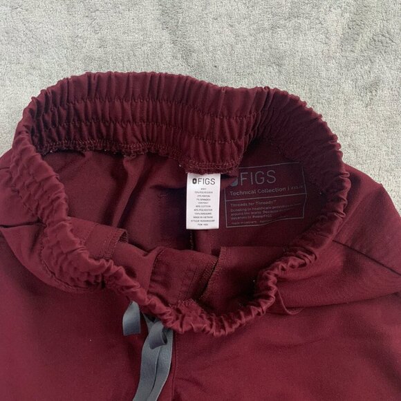 Figs Scrub Pants Womens XXS Petite Zamora Jogger Nurse Workwear Burgundy RN 26” - Picture 9 of 13